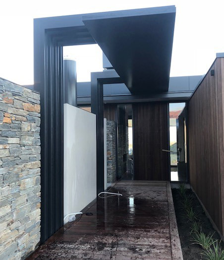 Steel entranceway to a house